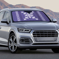 Hawaiian Quilt Block Design Auto Sun Shade Purple Hawaii Culture Motifs - Polynesian Pride