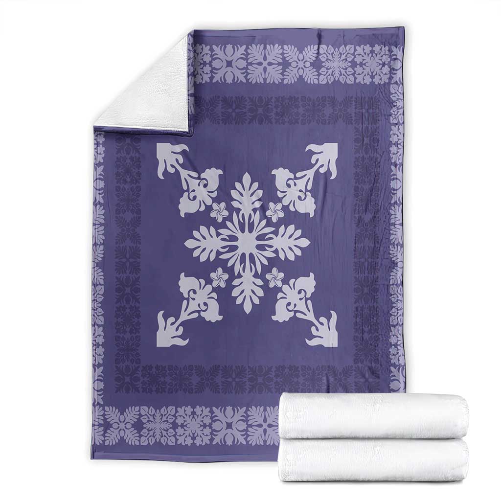 Hawaiian Quilt Block Design Blanket Purple Hawaii Culture Motifs - Polynesian Pride
