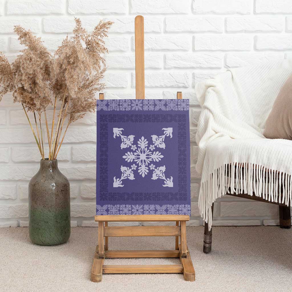 Hawaiian Quilt Block Design Canvas Wall Art Purple Hawaii Culture Motifs - Polynesian Pride