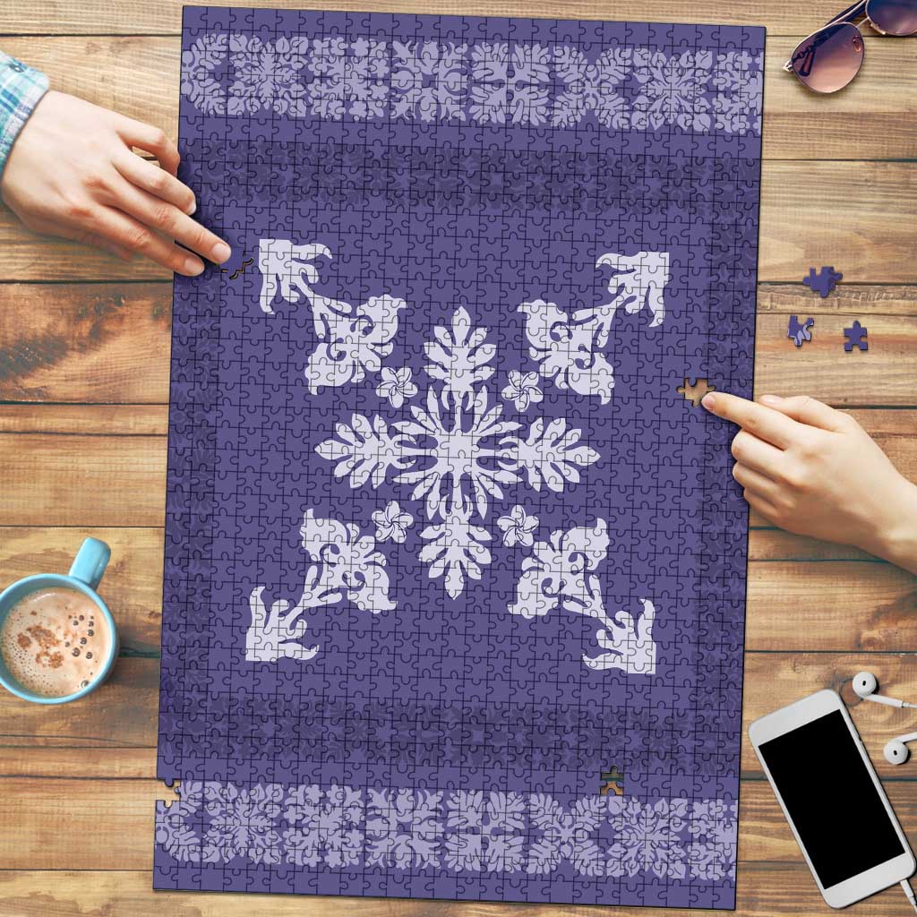 Hawaiian Quilt Block Design Puzzle Purple Hawaii Culture Motifs LT9 Purple - Polynesian Pride