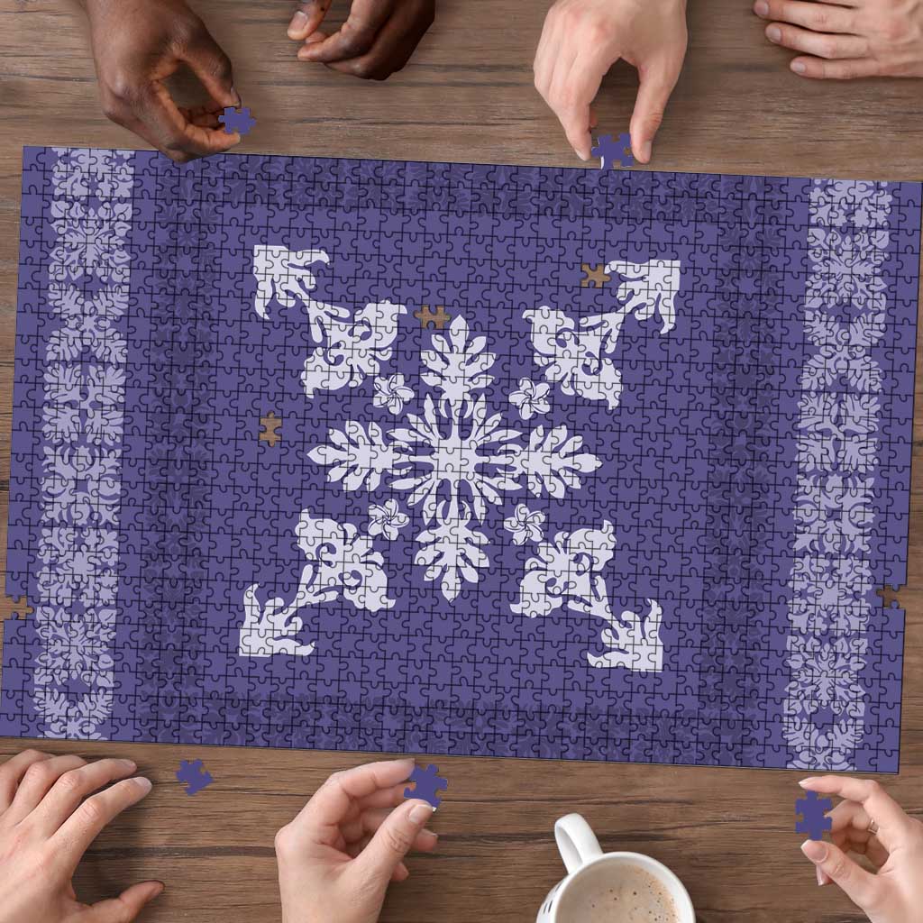 Hawaiian Quilt Block Design Puzzle Purple Hawaii Culture Motifs LT9 - Polynesian Pride