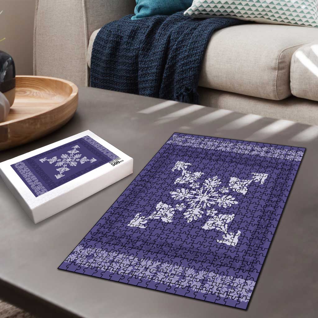 Hawaiian Quilt Block Design Puzzle Purple Hawaii Culture Motifs LT9 - Polynesian Pride