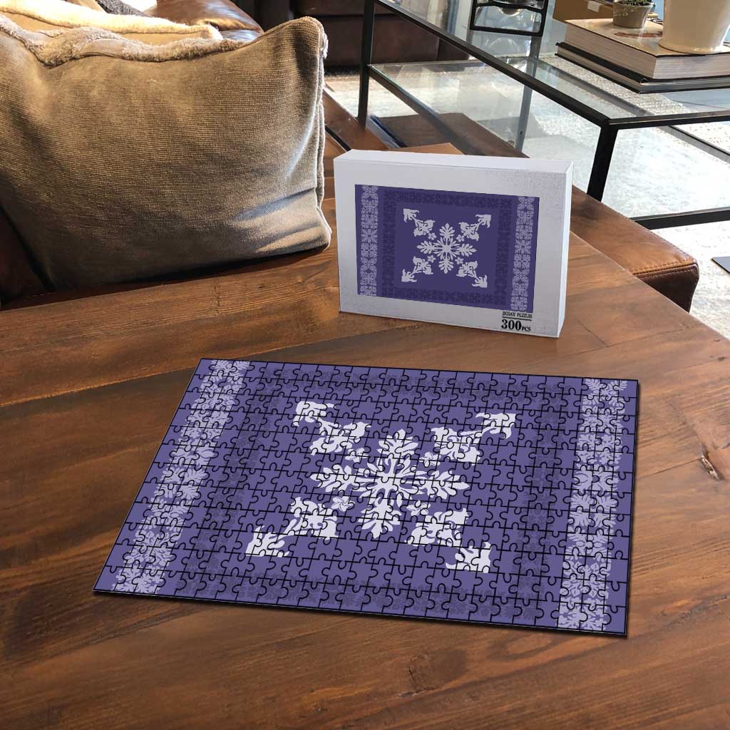 Hawaiian Quilt Block Design Puzzle Purple Hawaii Culture Motifs LT9 - Polynesian Pride