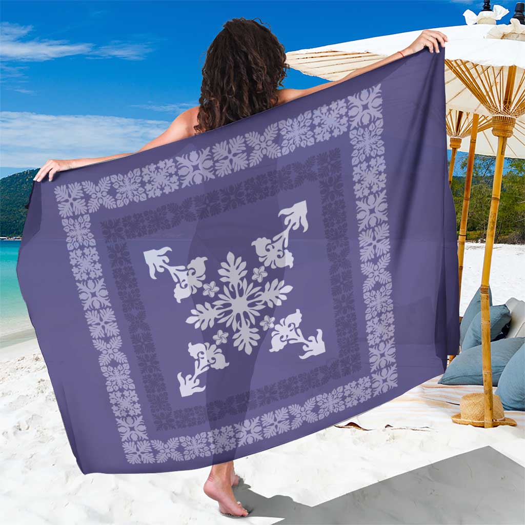 Hawaiian Quilt Block Design Sarong Purple Hawaii Culture Motifs - Polynesian Pride