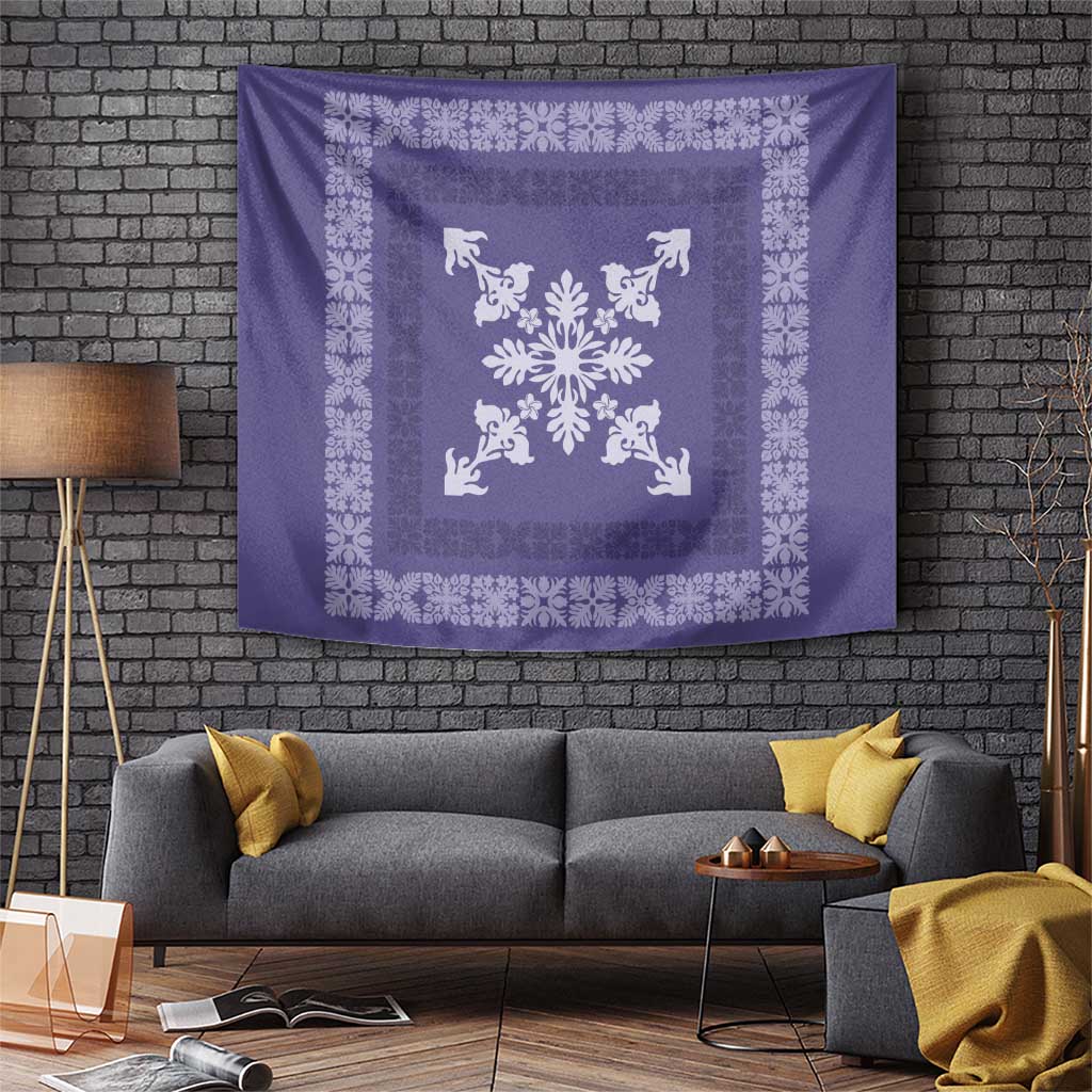 Hawaiian Quilt Block Design Tapestry Purple Hawaii Culture Motifs LT9 Purple - Polynesian Pride
