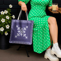 Hawaiian Quilt Block Design Tote Bag Purple Hawaii Culture Motifs LT9 - Polynesian Pride