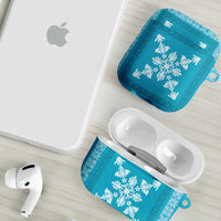 Hawaiian Quilt Block Design AirPods Case Teal Hawaii Culture Motifs - Polynesian Pride