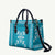 Hawaiian Quilt Block Design Leather Bag Teal Hawaii Culture Motifs - Polynesian Pride