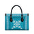 Hawaiian Quilt Block Design Leather Bag Teal Hawaii Culture Motifs - Polynesian Pride