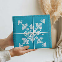 Hawaiian Quilt Block Design Wrapping Paper Teal Hawaii Culture Motifs - Polynesian Pride