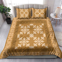 Hawaiian Quilt Pattern Bedding Set Gold Hawaii Culture Tropical - Polynesian Pride