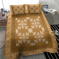 Hawaiian Quilt Pattern Bedding Set Gold Hawaii Culture Tropical - Polynesian Pride