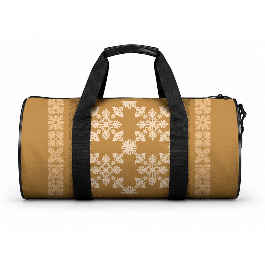 Hawaiian Quilt Pattern Duffle Bag Gold Hawaii Culture Tropical LT9 One size Gold - Polynesian Pride