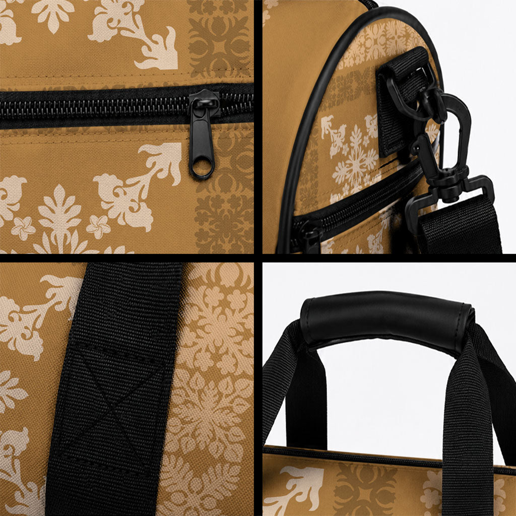 Hawaiian Quilt Pattern Duffle Bag Gold Hawaii Culture Tropical LT9 - Polynesian Pride