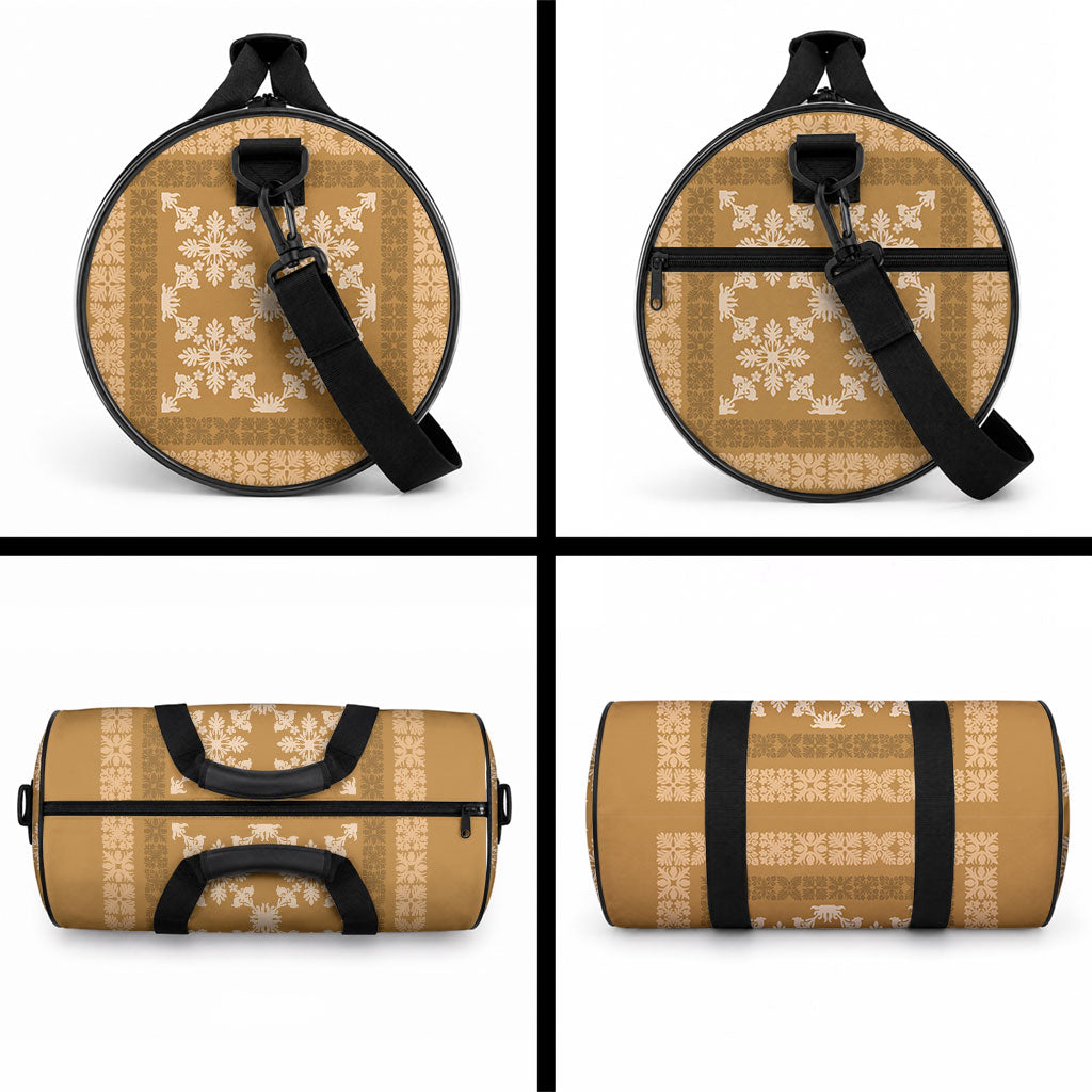 Hawaiian Quilt Pattern Duffle Bag Gold Hawaii Culture Tropical LT9 - Polynesian Pride