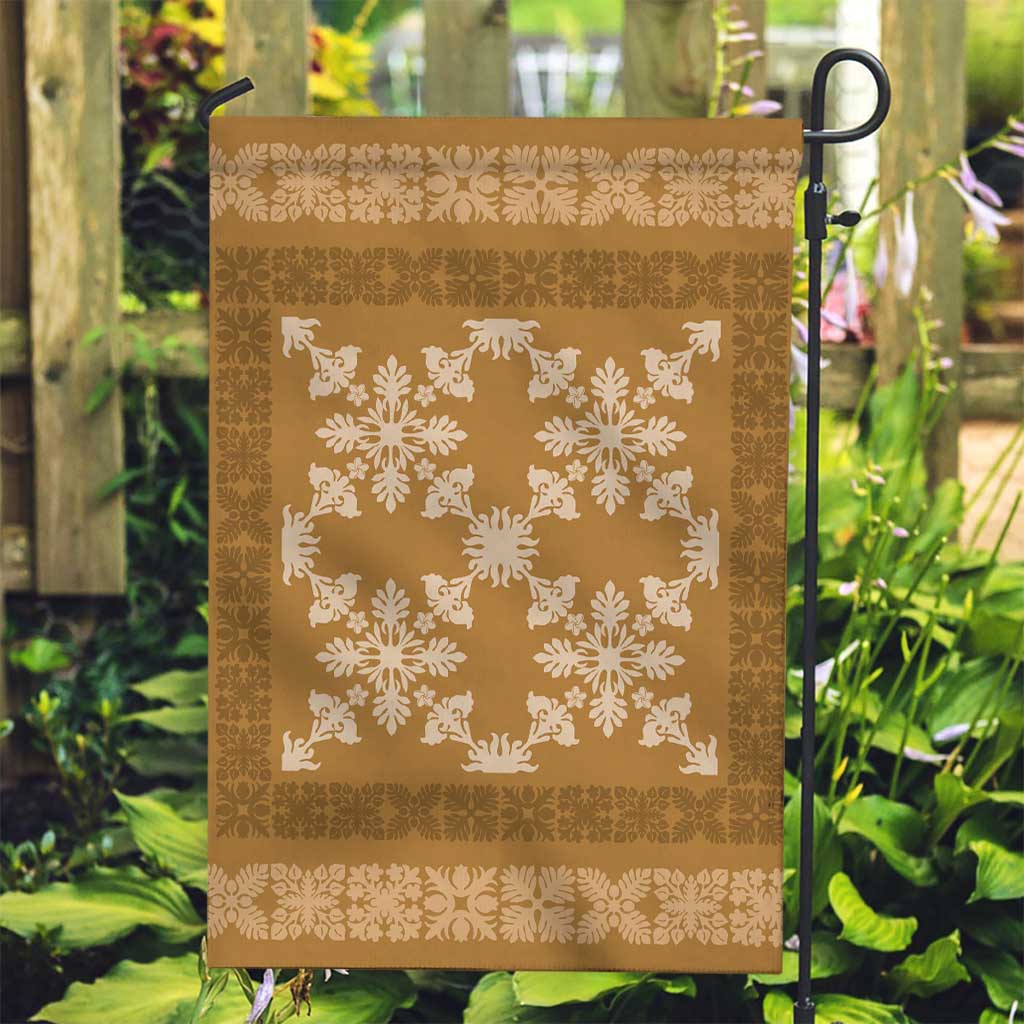 Hawaiian Quilt Pattern Garden Flag Gold Hawaii Culture Tropical - Polynesian Pride