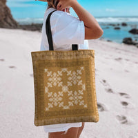 Hawaiian Quilt Pattern Tote Bag Gold Hawaii Culture Tropical LT9 - Polynesian Pride