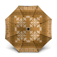 Hawaiian Quilt Pattern Umbrella Gold Hawaii Culture Tropical - Polynesian Pride