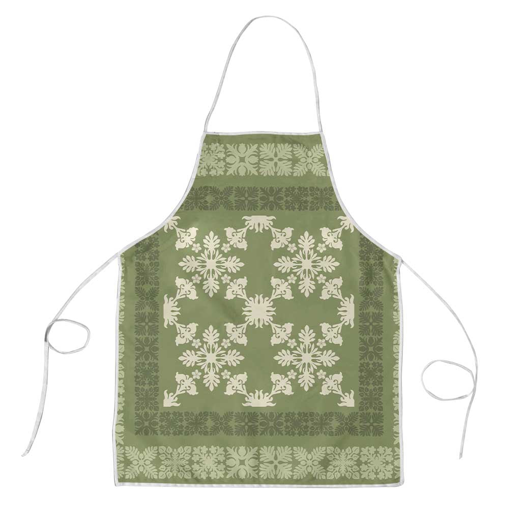 Hawaiian Quilt Pattern Apron Lime Hawaii Culture Tropical - Polynesian Pride