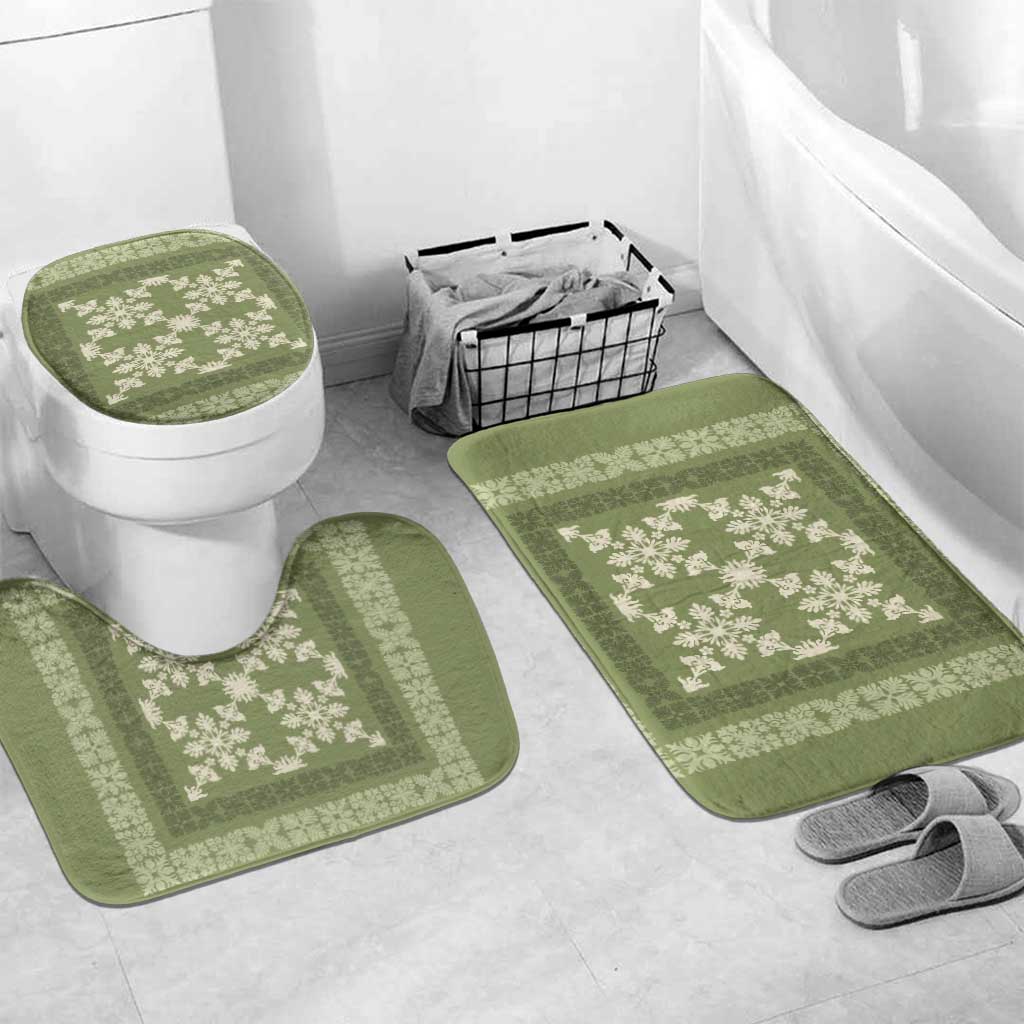 Hawaiian Quilt Pattern Bathroom Set Lime Hawaii Culture Tropical - Polynesian Pride