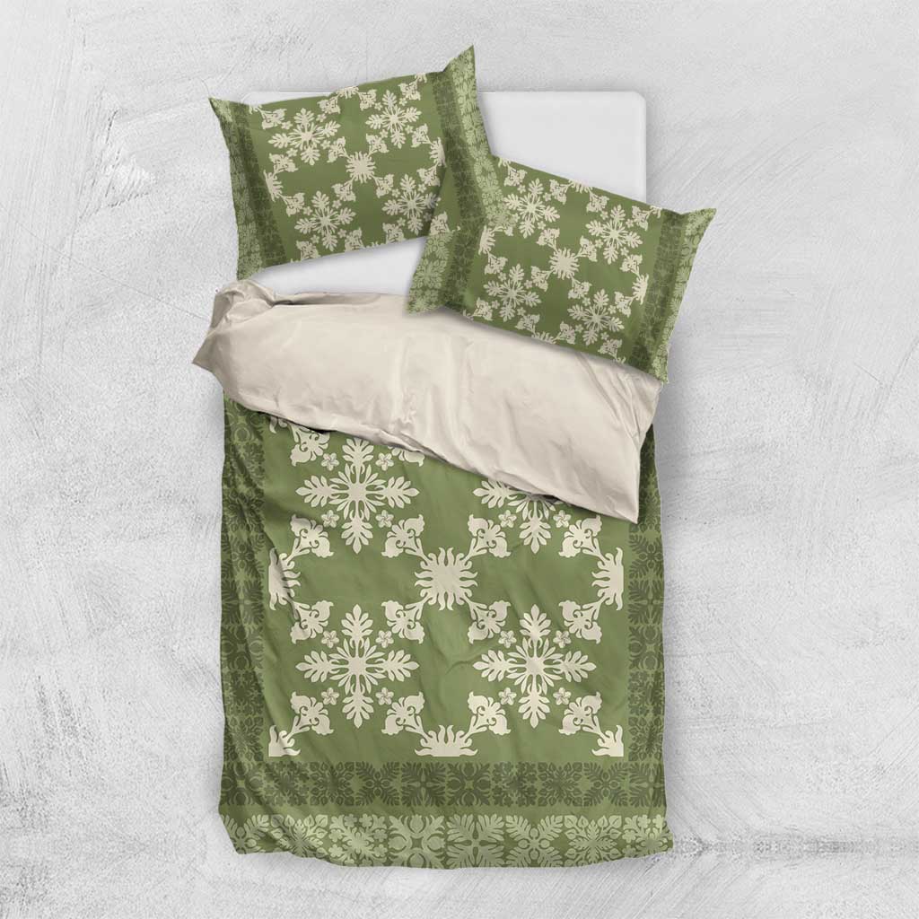 Hawaiian Quilt Pattern Bedding Set Lime Hawaii Culture Tropical - Polynesian Pride