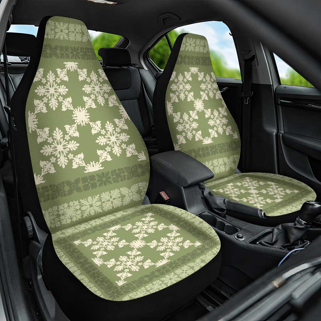 Hawaiian Quilt Pattern Car Seat Cover Lime Hawaii Culture Tropical - Polynesian Pride