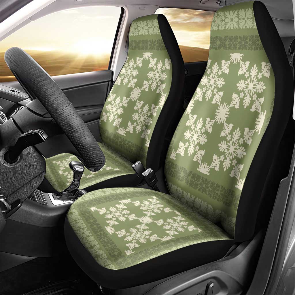 Hawaiian Quilt Pattern Car Seat Cover Lime Hawaii Culture Tropical - Polynesian Pride