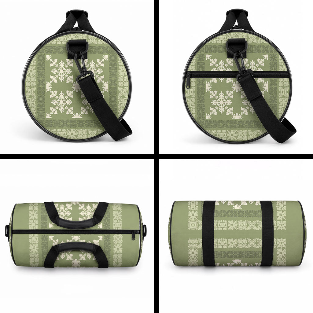 Hawaiian Quilt Pattern Duffle Bag Lime Hawaii Culture Tropical LT9 - Polynesian Pride