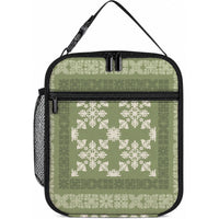Hawaiian Quilt Pattern Lunch Bag Lime Hawaii Culture Tropical LT9 10.2 × 8.3 × 4.3 inch Lime - Polynesian Pride