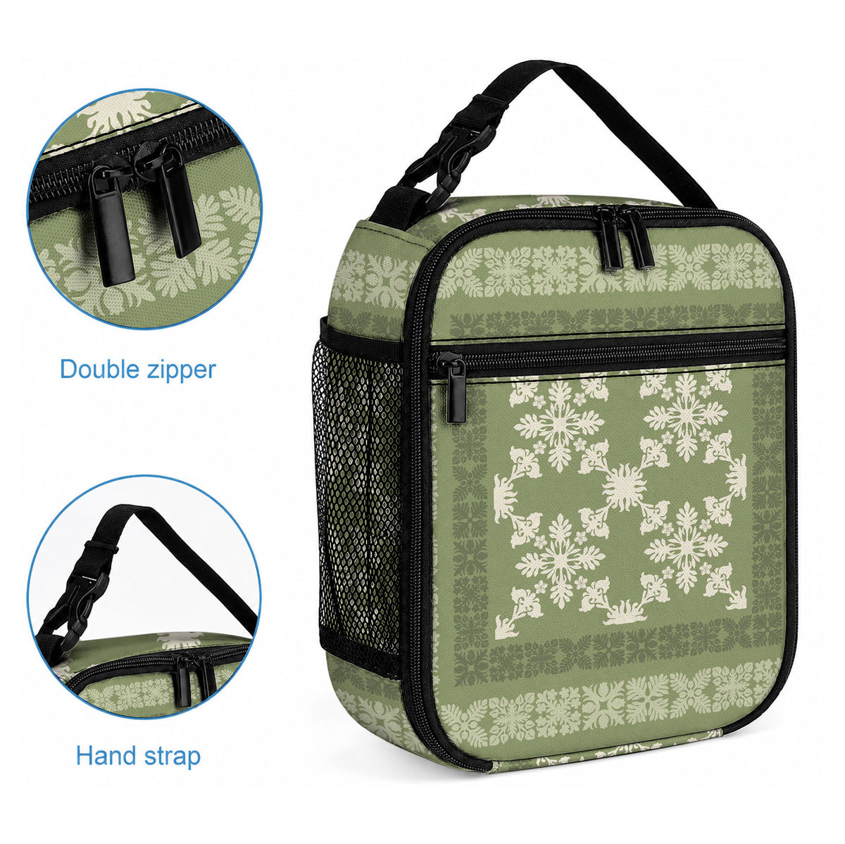 Hawaiian Quilt Pattern Lunch Bag Lime Hawaii Culture Tropical LT9 - Polynesian Pride