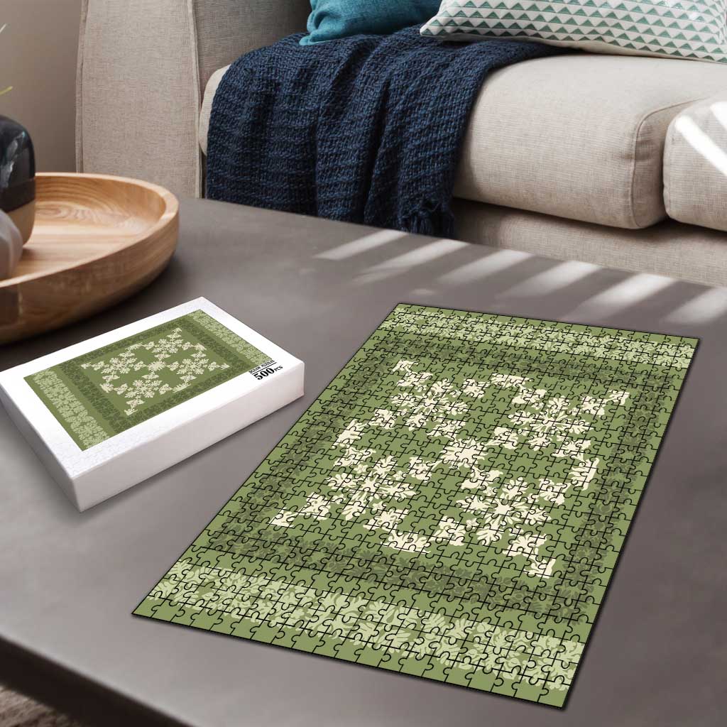 Hawaiian Quilt Pattern Puzzle Lime Hawaii Culture Tropical - Polynesian Pride