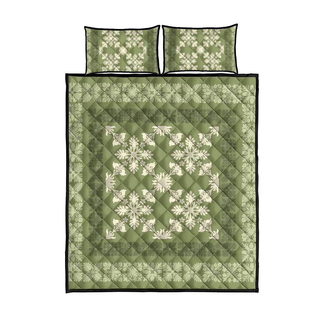 Hawaiian Quilt Pattern Quilt Bed Set Lime Hawaii Culture Tropical - Polynesian Pride