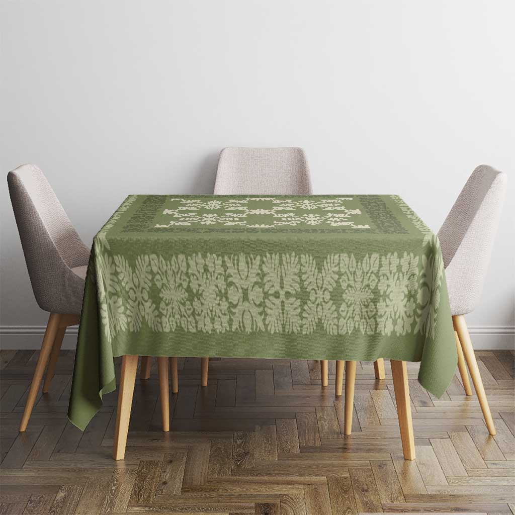 Hawaiian Quilt Pattern Tablecloth Lime Hawaii Culture Tropical - Polynesian Pride
