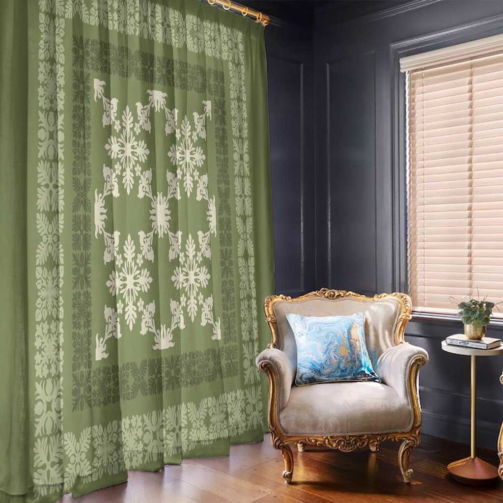 Hawaiian Quilt Pattern Window Curtain Lime Hawaii Culture Tropical LT9 - Polynesian Pride