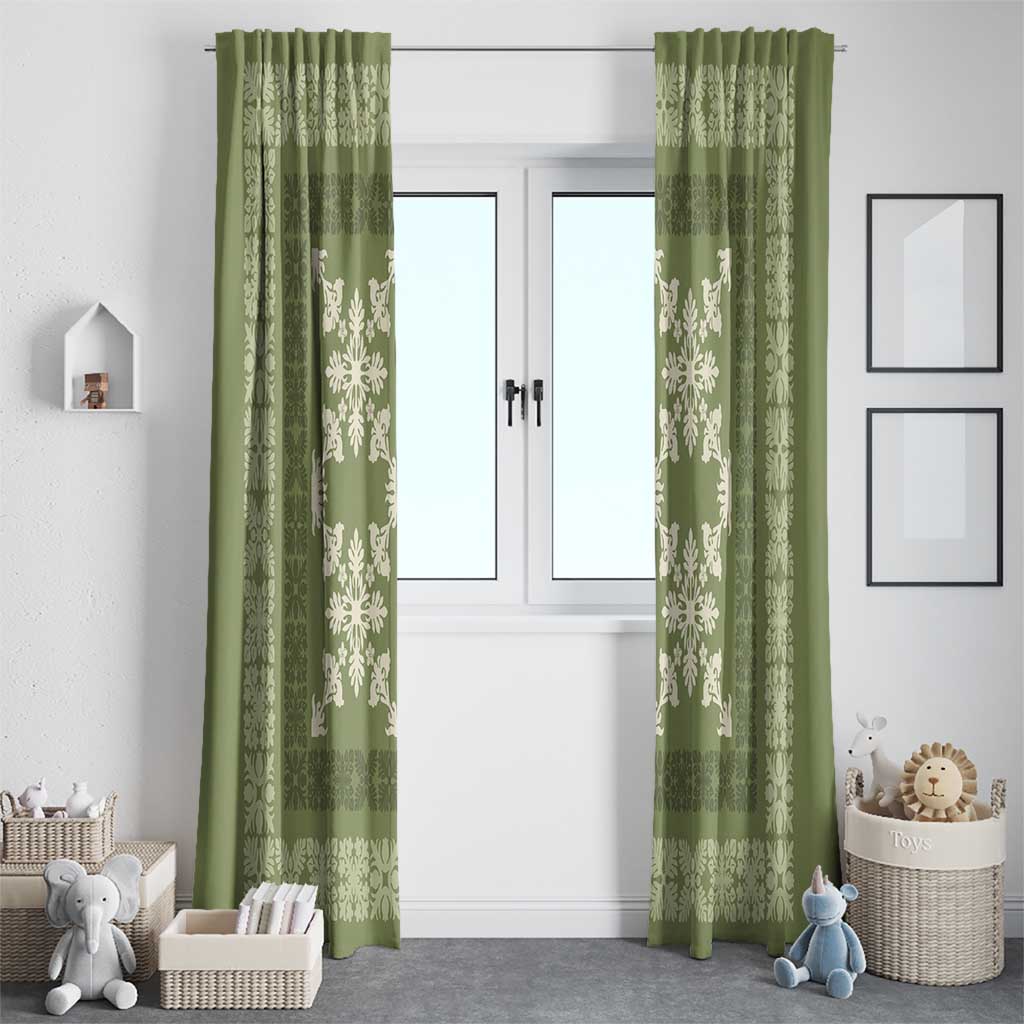Hawaiian Quilt Pattern Window Curtain Lime Hawaii Culture Tropical LT9 - Polynesian Pride