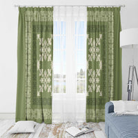 Hawaiian Quilt Pattern Window Curtain Lime Hawaii Culture Tropical LT9 - Polynesian Pride