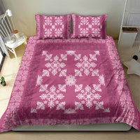 Hawaiian Quilt Pattern Bedding Set Pink Hawaii Culture Tropical - Polynesian Pride