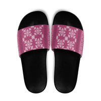 Hawaiian Quilt Pattern Slide Sandals Pink Hawaii Culture Tropical LT9 Pink - Polynesian Pride