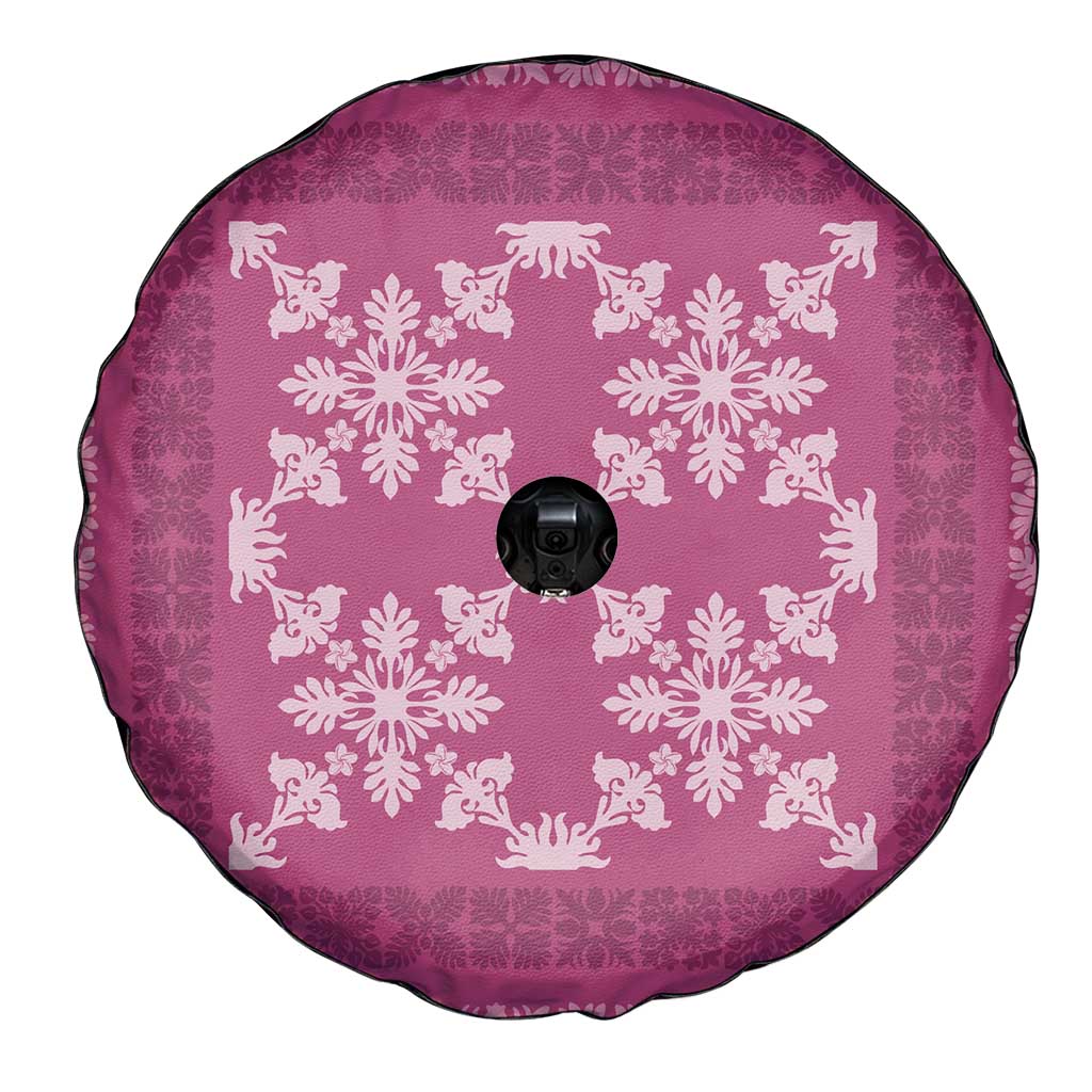 Hawaiian Quilt Pattern Spare Tire Cover Pink Hawaii Culture Tropical - Polynesian Pride