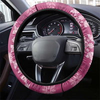 Hawaiian Quilt Pattern Steering Wheel Cover Pink Hawaii Culture Tropical - Polynesian Pride