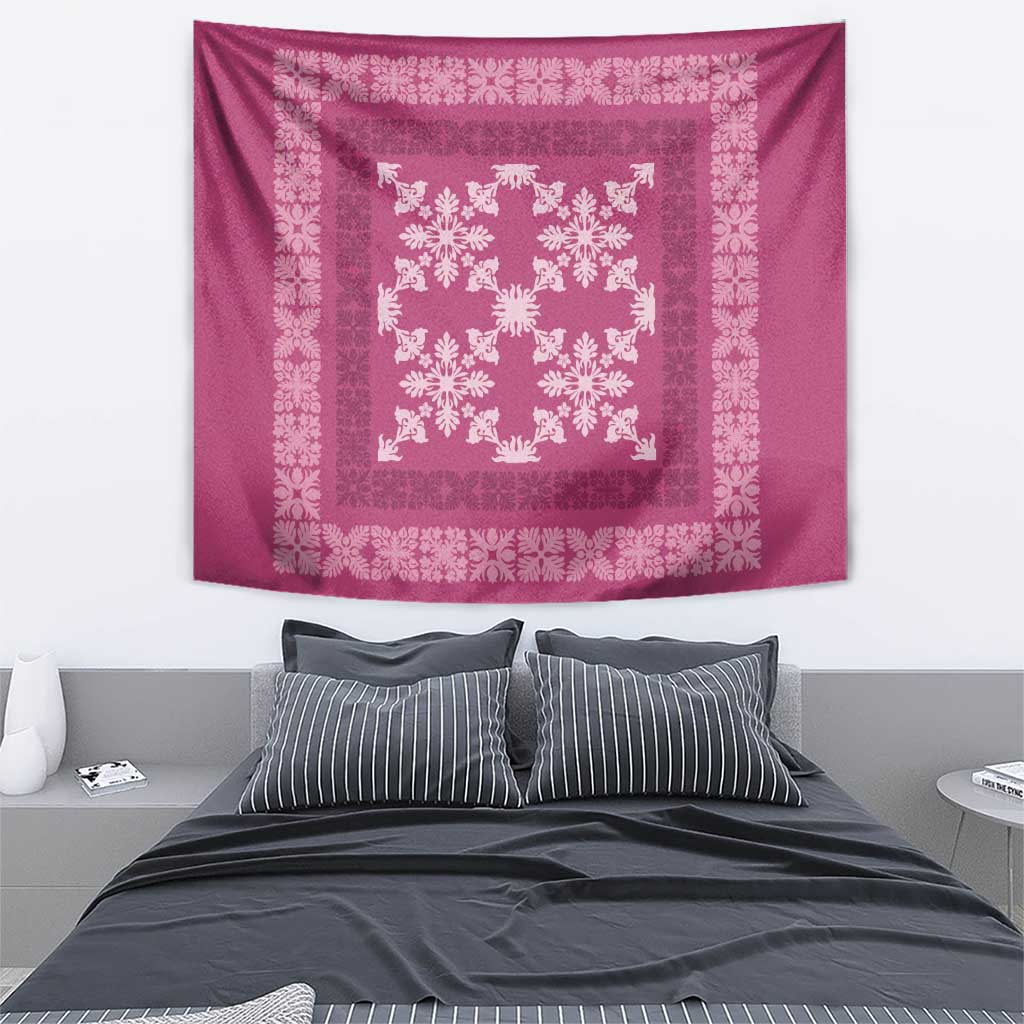 Hawaiian Quilt Pattern Tapestry Pink Hawaii Culture Tropical LT9 - Polynesian Pride