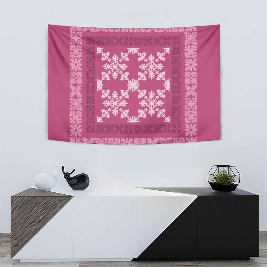 Hawaiian Quilt Pattern Tapestry Pink Hawaii Culture Tropical LT9 - Polynesian Pride