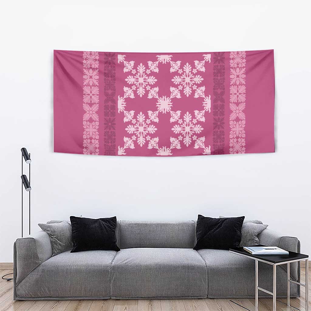 Hawaiian Quilt Pattern Tapestry Pink Hawaii Culture Tropical LT9 - Polynesian Pride