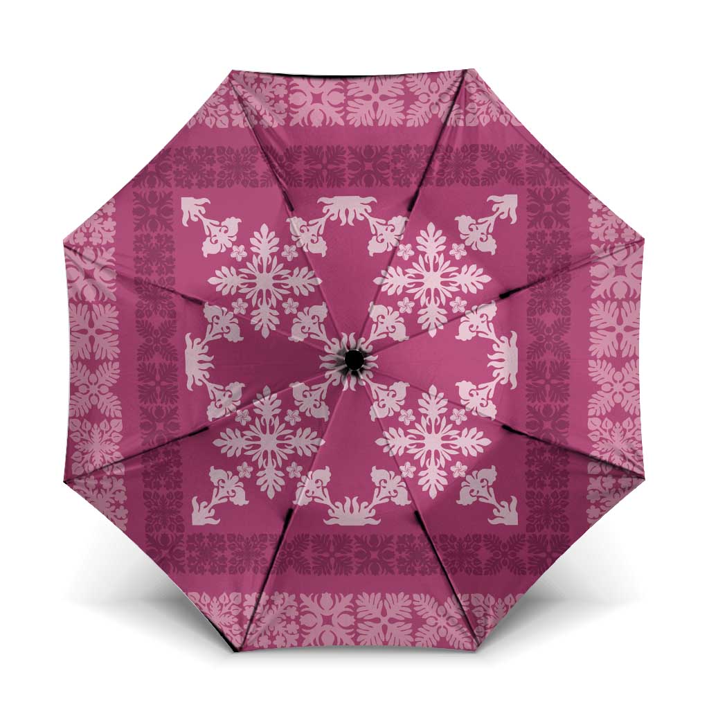 Hawaiian Quilt Pattern Umbrella Pink Hawaii Culture Tropical - Polynesian Pride