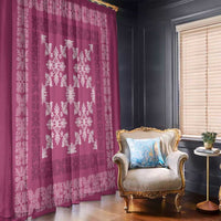 Hawaiian Quilt Pattern Window Curtain Pink Hawaii Culture Tropical LT9 - Polynesian Pride