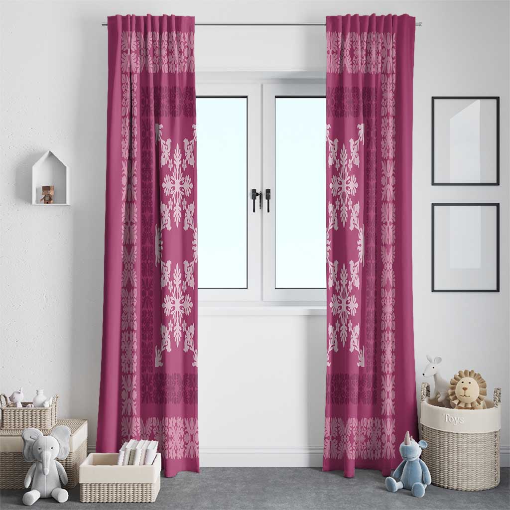 Hawaiian Quilt Pattern Window Curtain Pink Hawaii Culture Tropical LT9 - Polynesian Pride
