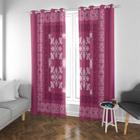 Hawaiian Quilt Pattern Window Curtain Pink Hawaii Culture Tropical LT9 With Grommets Pink - Polynesian Pride
