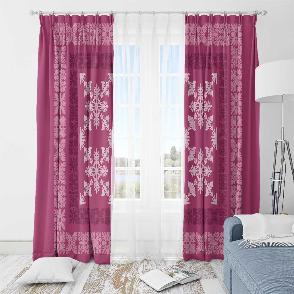 Hawaiian Quilt Pattern Window Curtain Pink Hawaii Culture Tropical LT9 - Polynesian Pride