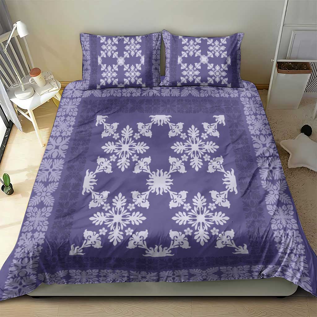 Hawaiian Quilt Pattern Bedding Set Purple Hawaii Culture Tropical - Polynesian Pride