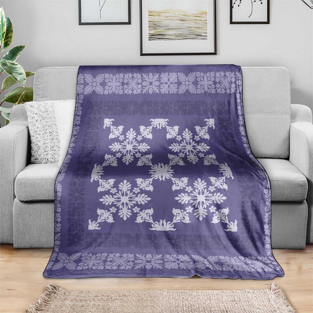 Hawaiian Quilt Pattern Blanket Purple Hawaii Culture Tropical - Polynesian Pride